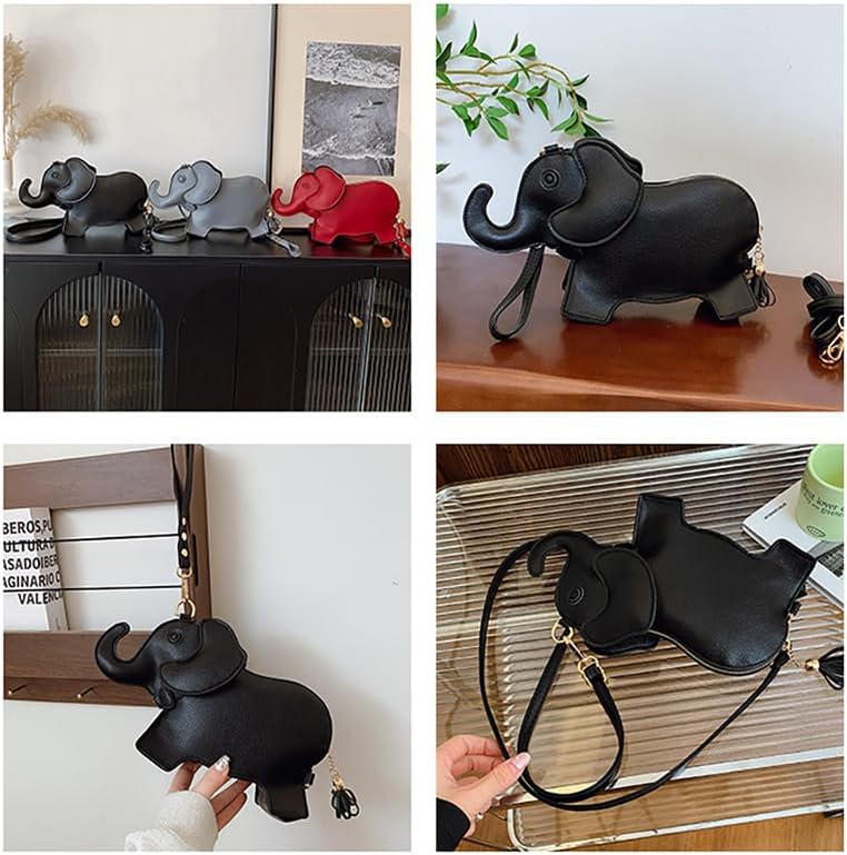 Animal Elephant Shape Crossbody Bag Purse Fashion Women Pu Leather Chic Shoulder Bag Clutch for Girls