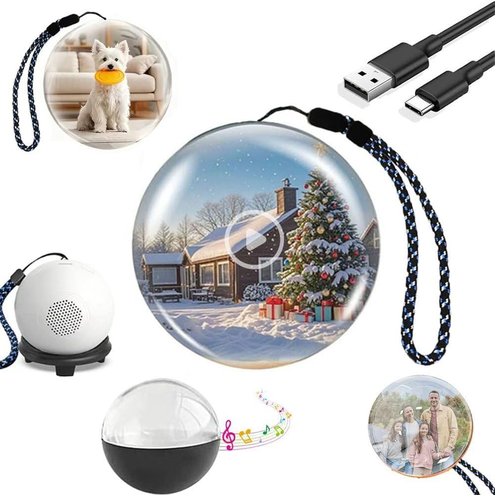 Lámpara orbe de memoria 3D 2026, reproductor de video de bola de cristal de 2.7 pulgadas, videos y fotos personalizables, regalo de esfera de