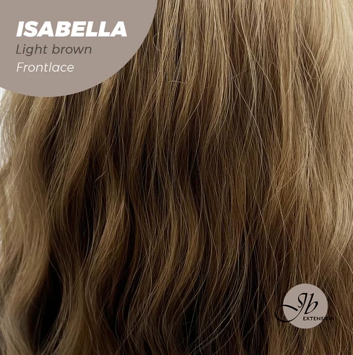 Miniatura 6 de ISABELLA - Peluca de encaje frontal precortada con flequillo lateral, pelucas largas y rizadas para mujer, pelucas sintéticas naturales para uso