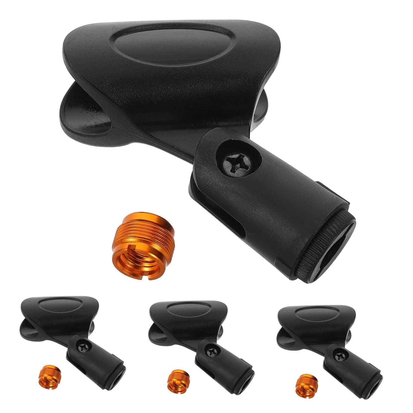 YARNOW 4 Sets Adjustable Microphone Clips Nonslip Mic Holders with Screw Adapter for Secure Clamping and Directional Flexibility for Handheld Microphones and Recording Situations