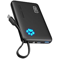 INIU 45W Power Bank, 10000mAh PowerBank con USB C Cavo Integrato