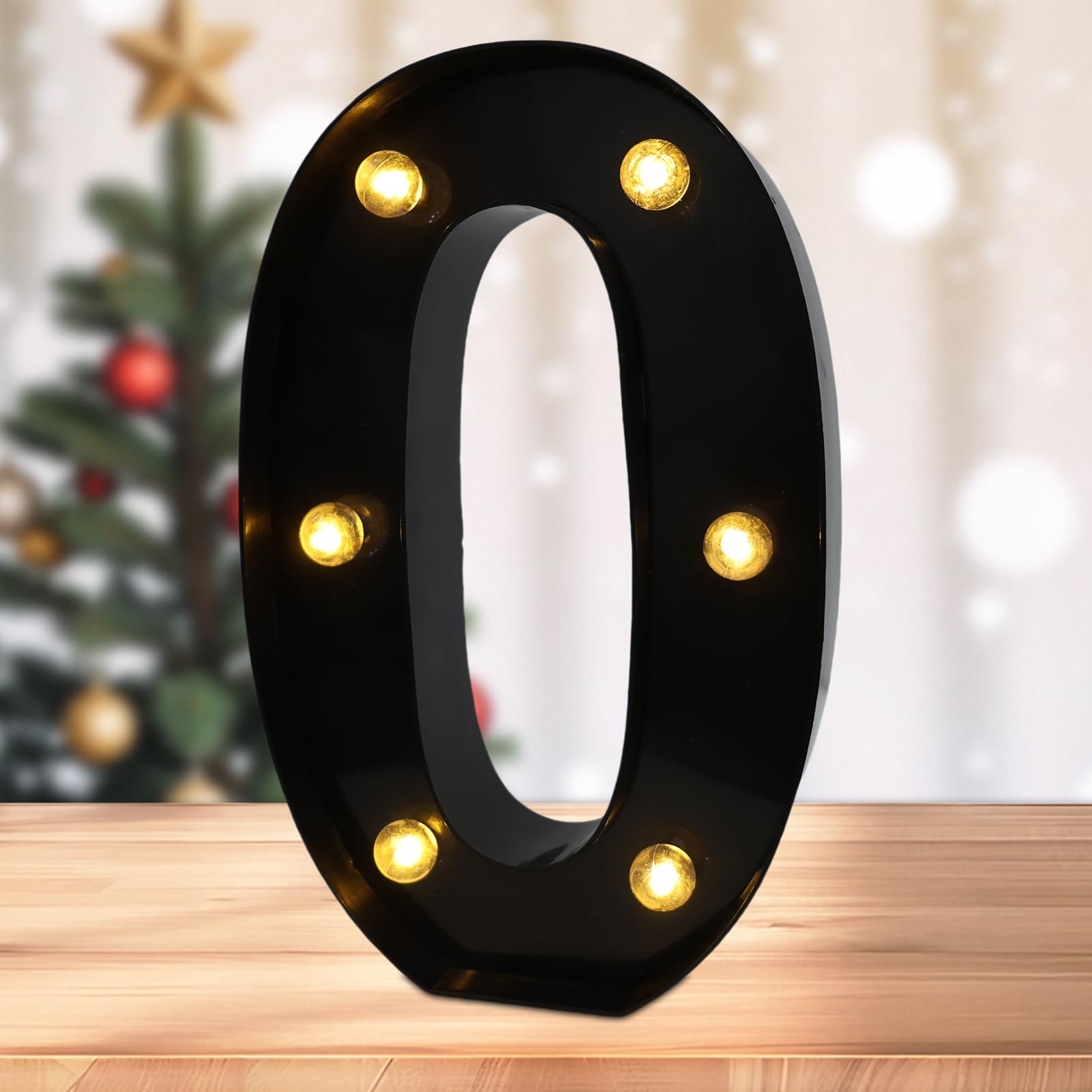 LED Marquee Numbers, 2026 Light Up Numbers for Party, Small Light Up Letters, Battery Powered Lighted Number for Birthday or Home Decor (Black, 0)