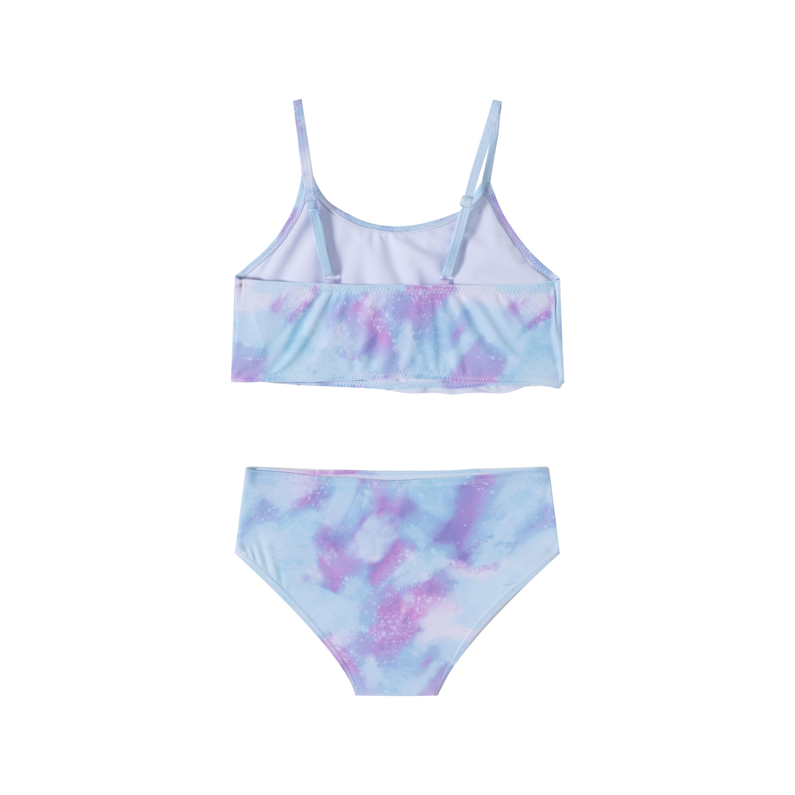 LIZENS Cute Bikini Swimwear Spaghetti Strap Tie Dye 2 Piece Swimsuits for Girls(BL106,10-12T) Purple