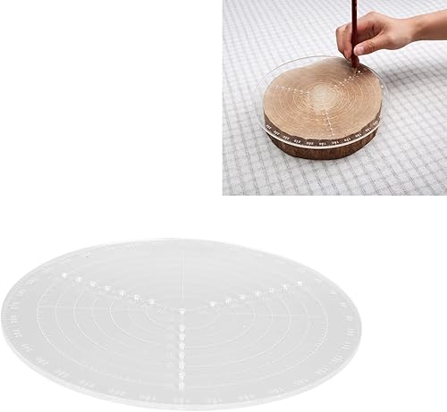Miniatura 6 de FTVOGUE Buscador central redondo con escamas transparentes acrílico DlY carpintería círculo calibre diámetro 7.9 in