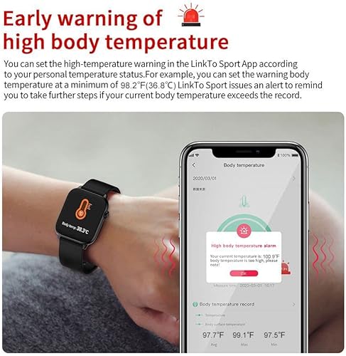 Miniatura 4 de Smart Temperature Measurement Watch Step Counting Distance Measurement Calorie Consumption Management Sleep Monitoring Time Display Call Reminder