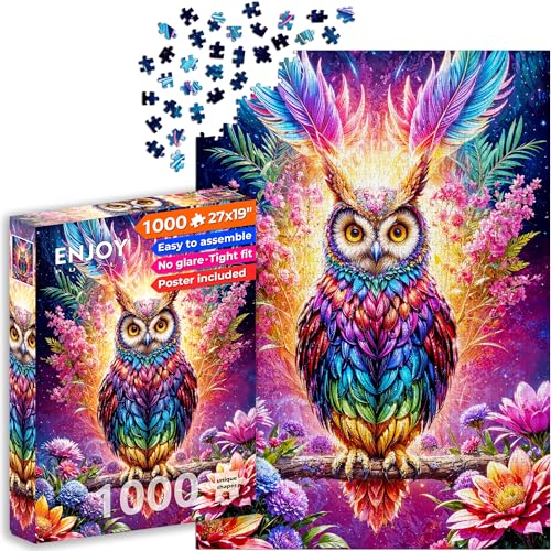 ENJOY Puzzle Magical Owl in Floral Fantasy Illustration &ndash; 1000 Pieces Jigsaw Puzzle for Adults