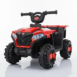 Mini Quadriciclo Elétrico Infantil Bateria 6v com Luz e Som Música (Vermelho)