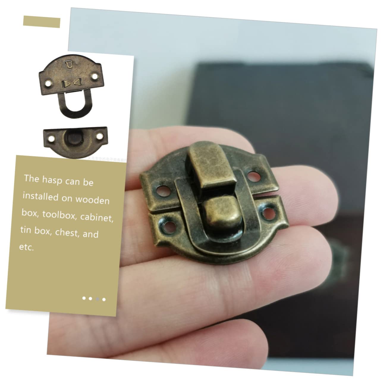 WOONEKY 30pcs Antique Buckle Antique Boxes Buckle Toggle Hasp Latch Antique Lock Vintage Buckle Latch Wooden Case Latches Escape Room Locks Antique Latch Hasp Drawer Decorative Hasp Latch