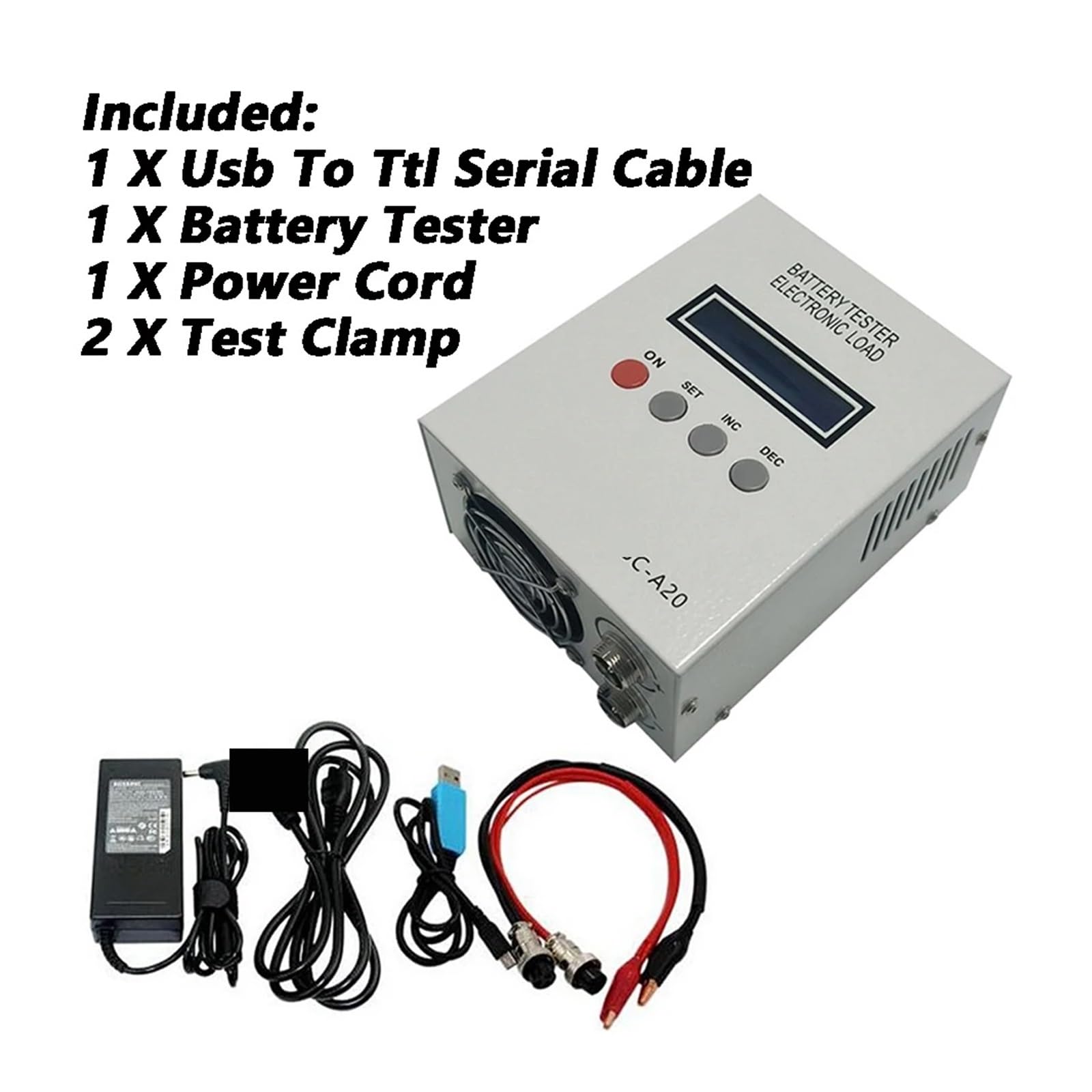 Comprobador de batería C-A20, 30 V, 20 A, detector capacidad for baterías plomo-ácido litio, medidor carga y descarga 5 A Alta precisión