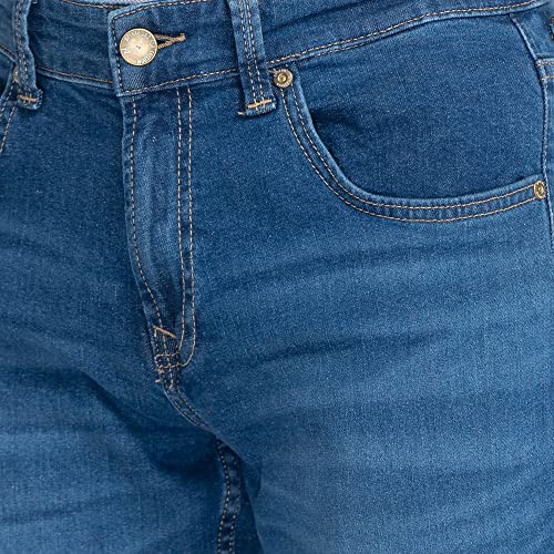 Image of Spykar Men's Mid Rise Solid Regular Fit Jeans
