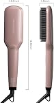 MEGAWISE Hair Straightener Brush, Heated Straightening Brush with MCH Heating, LED Temp Control, Anti-Scald Comb Teeth, Auto Lock, 60-Min Auto Off, Dual Voltage, for Frizzy, Wavy & Thick Hair, Daily Styling & Travel ,Pink