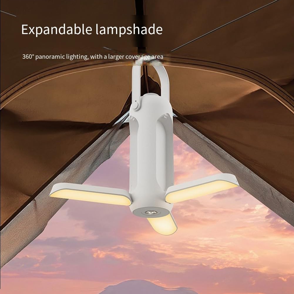 Luce da campeggio, multifunzionale per esterni, 10000 mA, LED espandibile, ricaricabile per campeggio e attività all'aperto (grigio 10000mA)