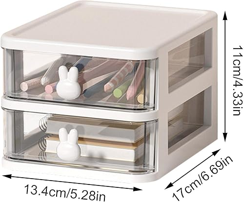Miniatura 6 de Gecorid Organizador de cajones de escritorio, organizador de maquillaje transparente de 2, 3, 4, 5 capas, organizador de escritorio pequeño para