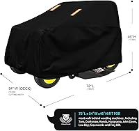 Vista 3 de Funda para cortacéspedes de montar impermeable para exteriores, fundas resistentes para tractor 600D anti-UV, ajuste universal para plataformas