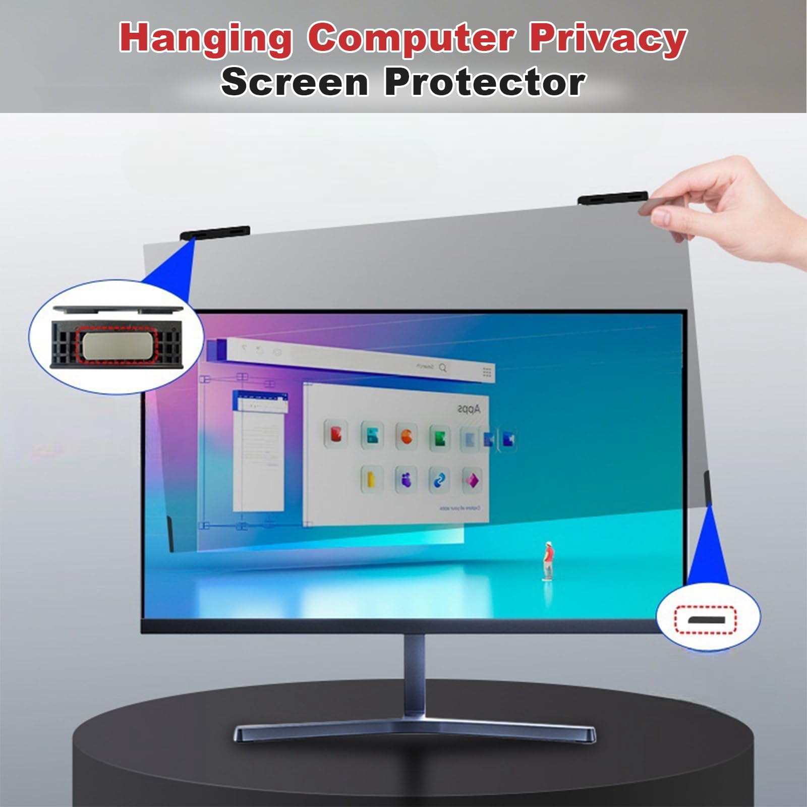 Filtro de Pantalla de privacidad magnético para computadora de 27/32 Pulgadas, con claridad 4K HD, protección Ocular extraíble Protector de Pantalla de computadora con luz antideslumbrante,32in