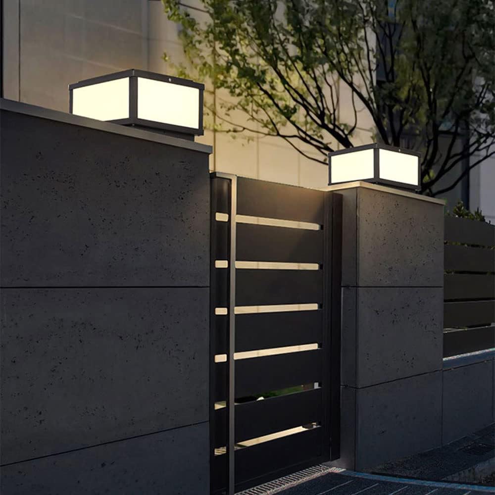 Set of 1 Outdoor Floor Lamp, Aluminum External Pillar, Rustproof Patio for Wooden Poles, IP54, Pillar Mounted Lantern with Remote Control,