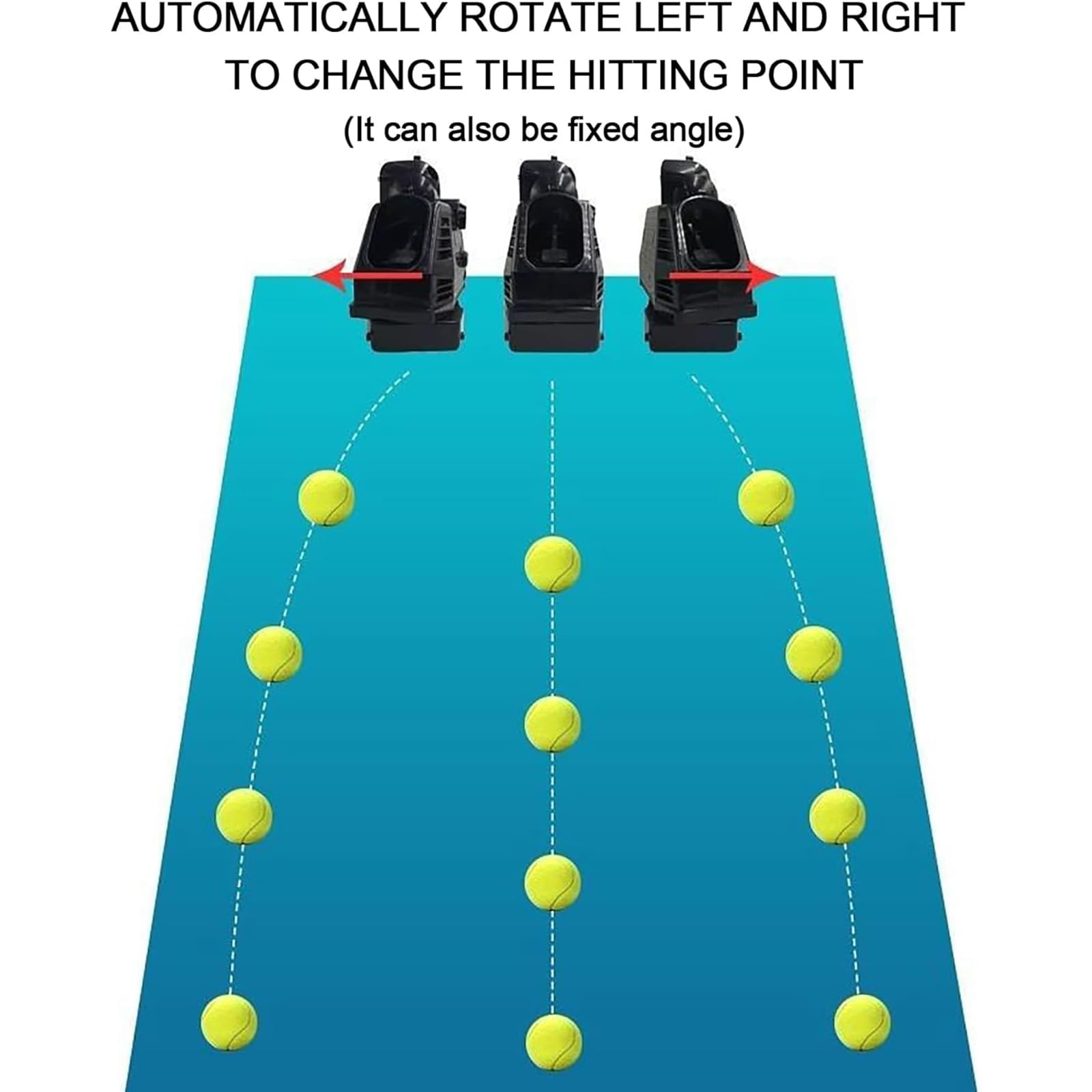 Macchina per palline da tennis, rotazione automatica efficiente, frequenza e intensità di servizio regolabili, può contenere circa 30 palline, esercizio agile, per principianti, bambini, adulti