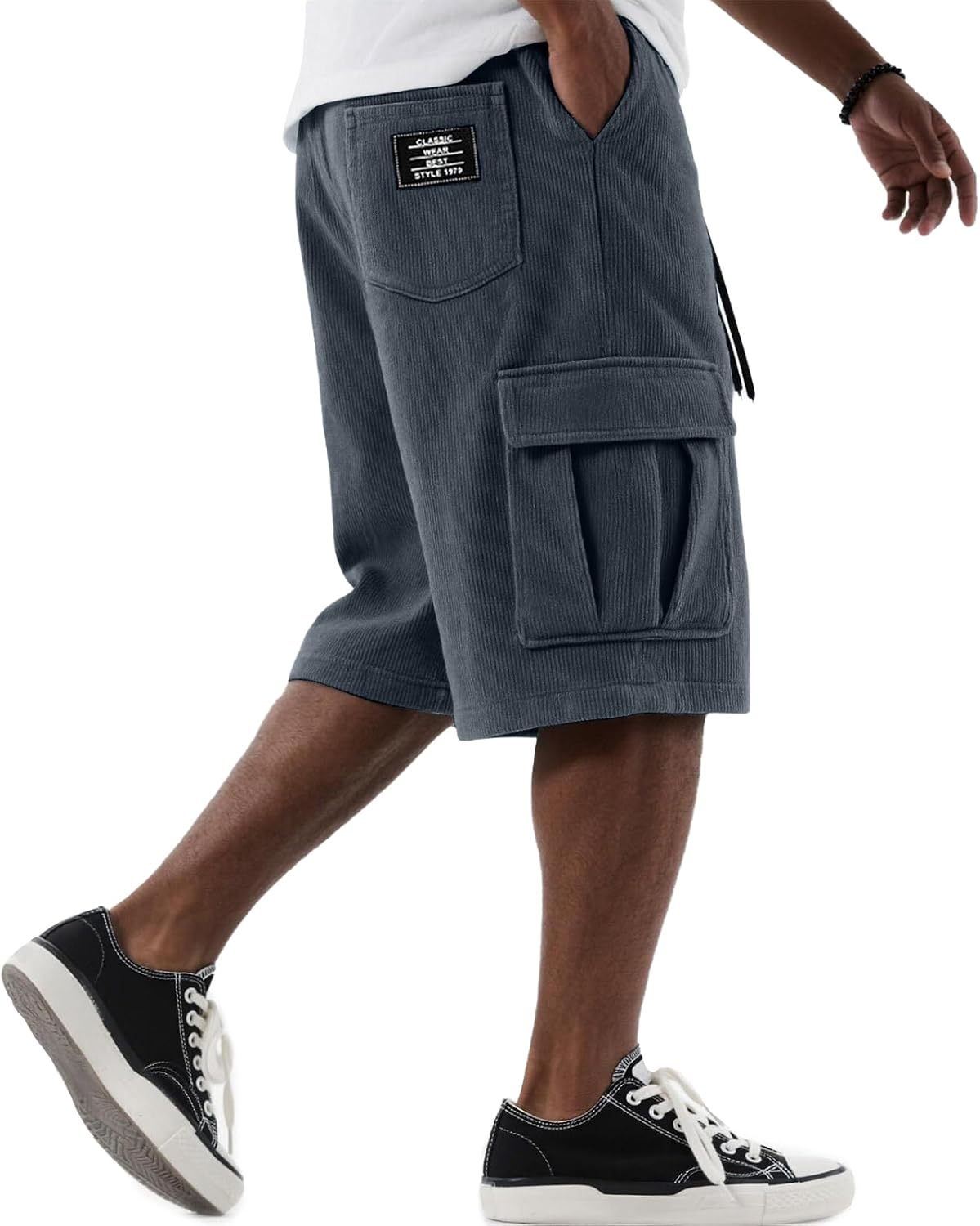 Ymosrh Casual Cargo Shorts for Men, S-5XL | Cotton, Elastic Waist, Drawstring, Summer Beach Shorts with Pockets