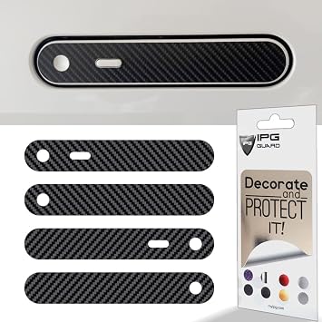 IPG Compatible for Toyota 2024 C-HR HYBIRD Passion/X-Sport/X-Style Door Handle Decal Sticker Wrap Kit Set of 4 Personalize Your Toyota Black Carbon Fiber