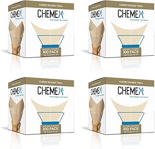Chemex Bonded Filter - Natural Square - 100 ct - 4 Pack - Exclusive Packaging