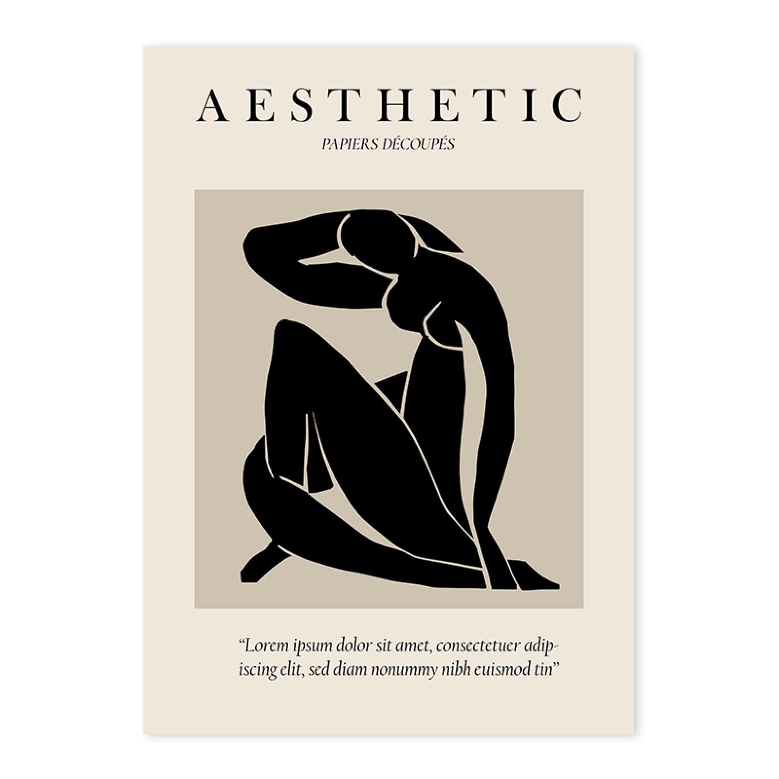 Set 6 Poster Matisse - Stampe Boho Astratte Con Frase - 4x21x30 Cm + 2x30x40 Cm - Tela Di Cotone