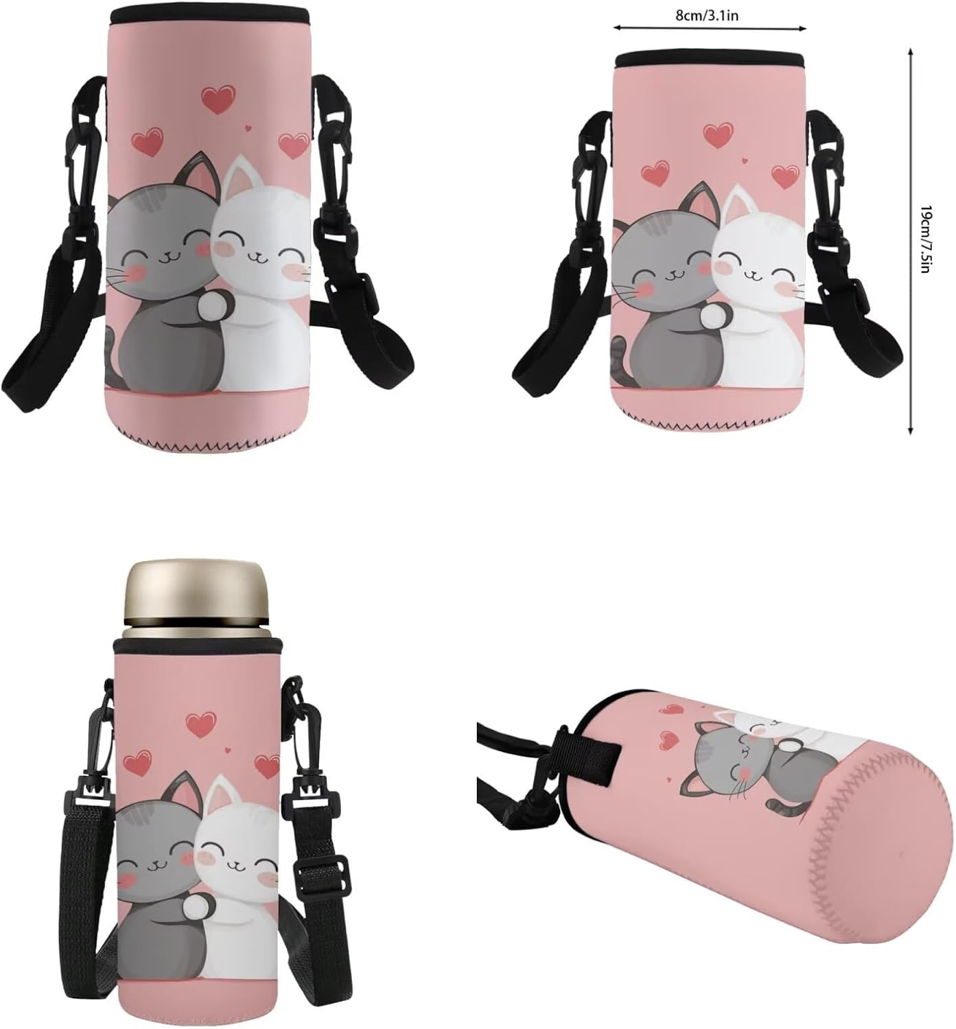 Cute Cat Backpack for Girls with Lunch Box Toddler Kindergarten Bookbag Set Lightweight Fashion Casual Daypack for Beach Swim Work Gym Back to School Gifts for Students