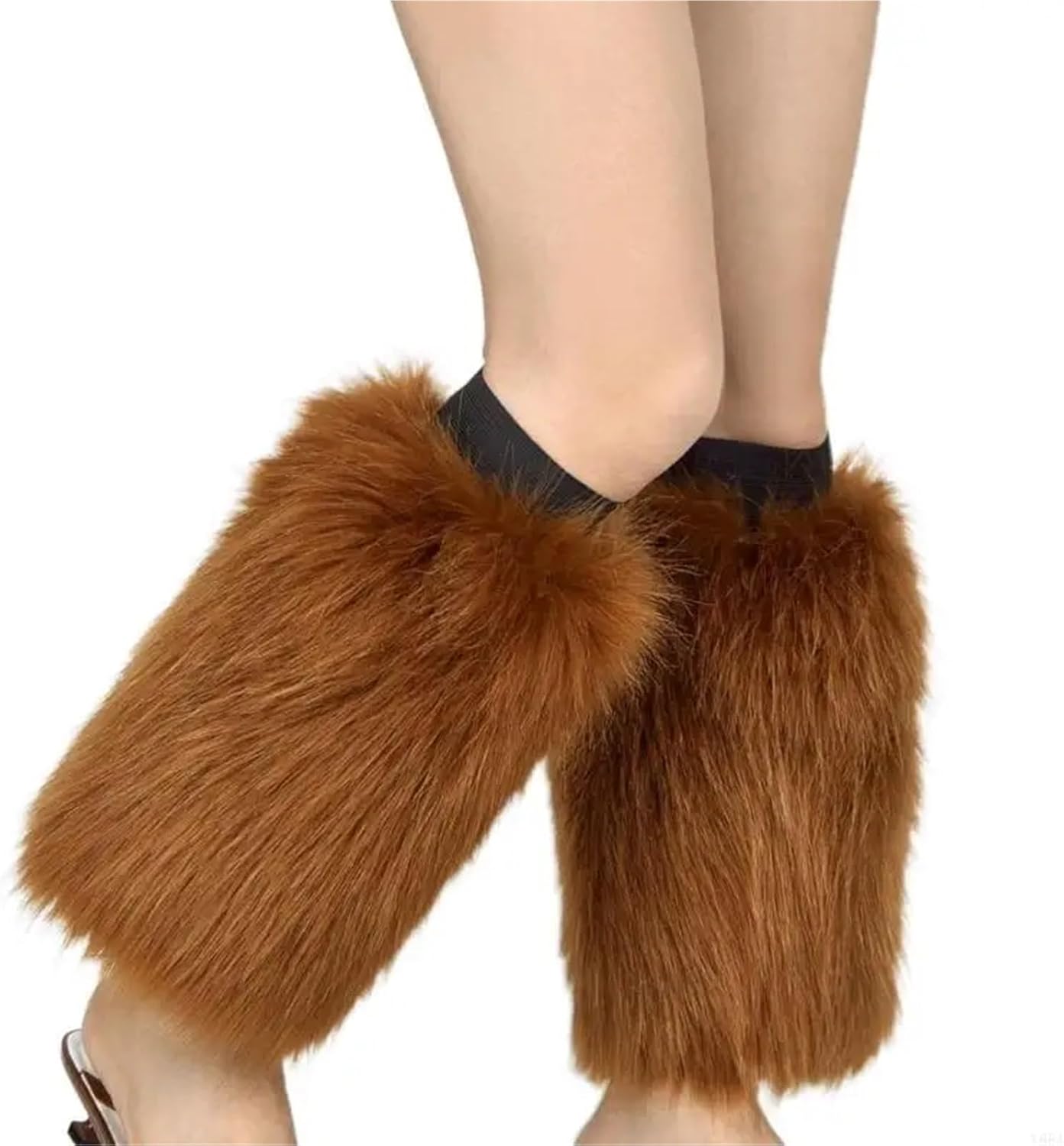 Faux Fur Fuzzy Leg Warmers 2Pair Women Faux Fur Leg Warmers Boot Covers Solid Color Furry Plush Leggings Cover