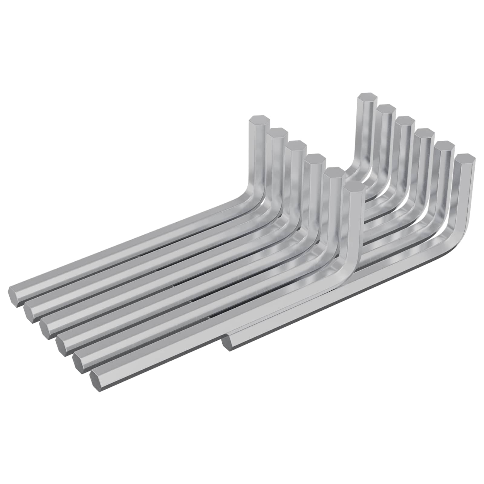 vidaXL Inbusschlüssel 1800 pcs Silber 32 x 86 mm Stahl, Robuster, Sechskant-Schlüssel, Metallwerkzeug, Handwerkzeug-Set, Mechaniker, L-förmig, Präzisionswerkzeug