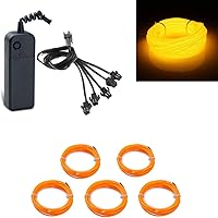 Vista 8 de ABALDI Cable EL, luz de neón portátil, funciona con pilas, paquete de cables electroluminiscentes, alto brillo para decoración de fiestas de Navidad