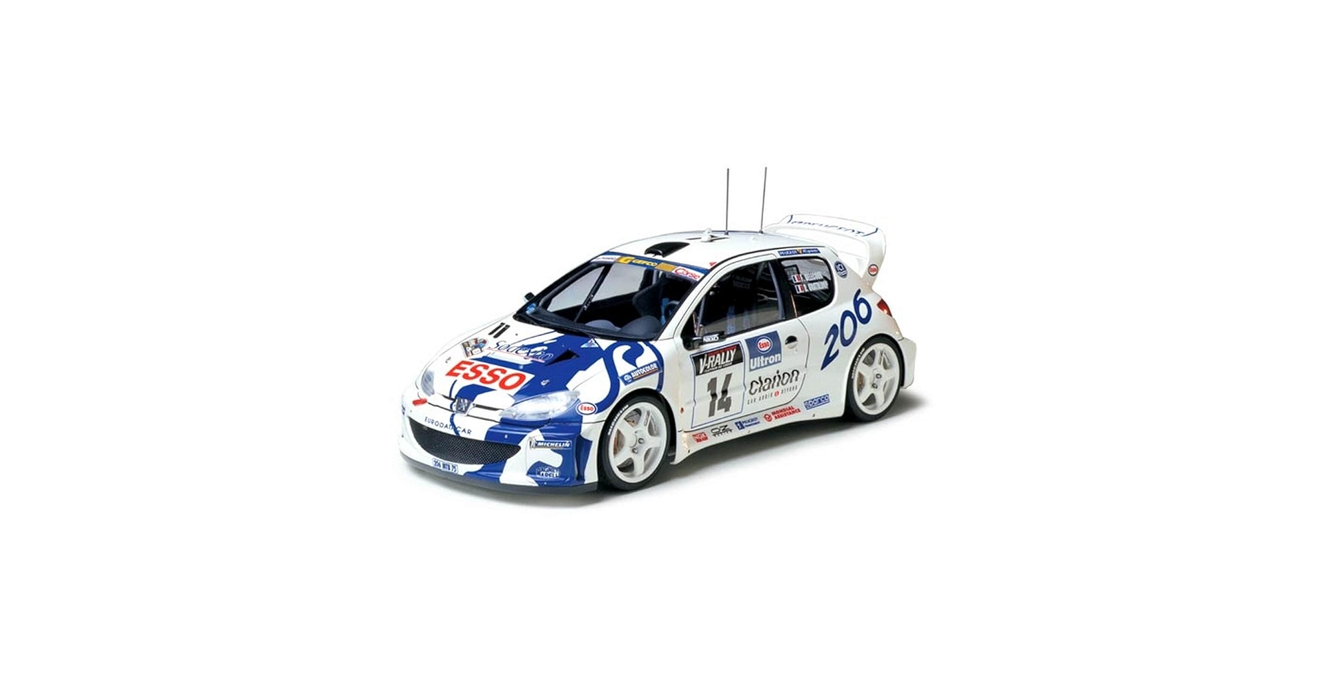 Saico 2002 PEUGEOT 206 WRC ミニカー Majorette Peugeot 206 WRC Silver no.2 - Large Wheel 10S 1:57