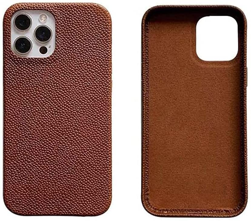 Coque cuir iPhone 12 Pro Max marron protégeant l'écran et les objectifs des rayures - 2