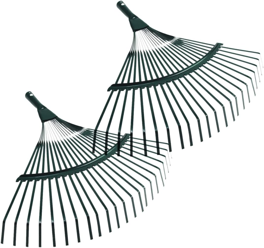 Happyyami Tools 2pcs Up- Dead Color Rakes Lawn Supplies and Practical Garden Shrub Scoops with Lightweight Leaves Teeth Cultivator Leaf for Wooden Clean Grip Random Quick Steel Cleaning Tools