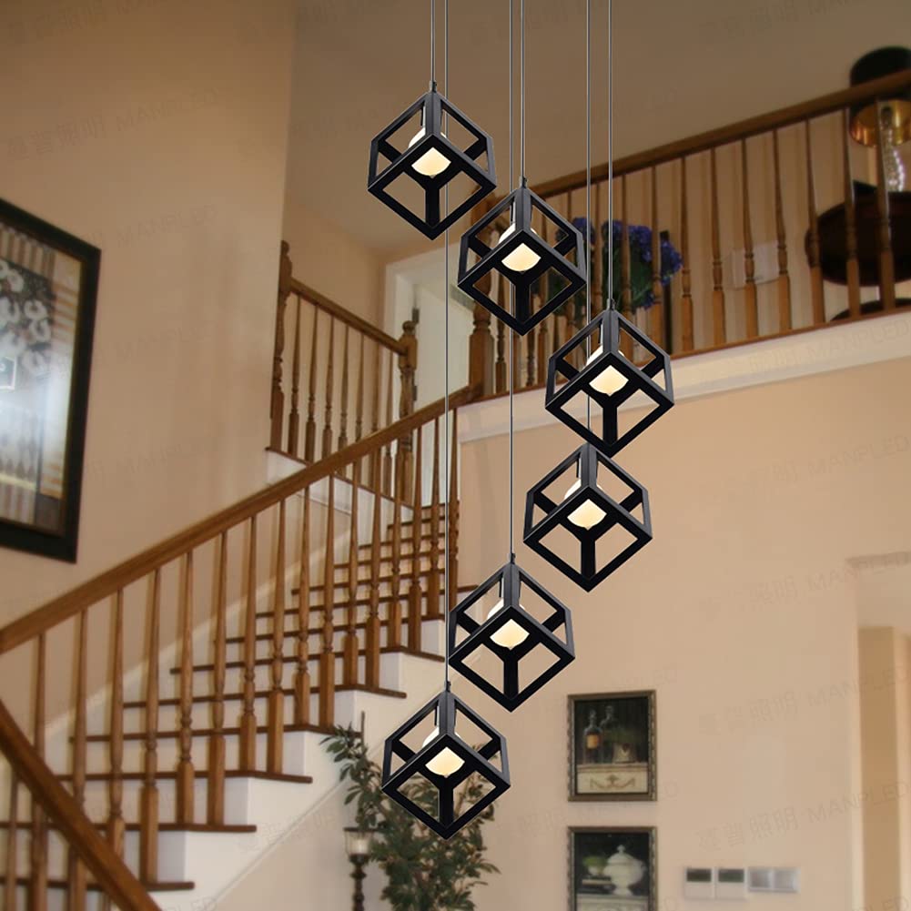 Lustre grand plafond minimaliste pour illuminer les escaliers sombres