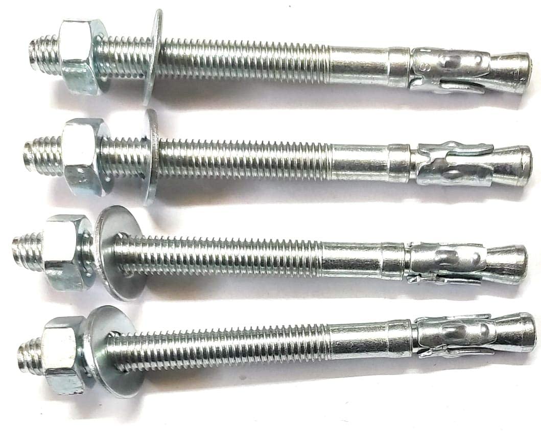 Wedge Type Fully Threaded Expansion Anchor Bolts - Zinc Plated, 12mm x 150mm (Pack of 4) (B0D7ZVMFL9) Amazon Price History, Amazon Price Tracker