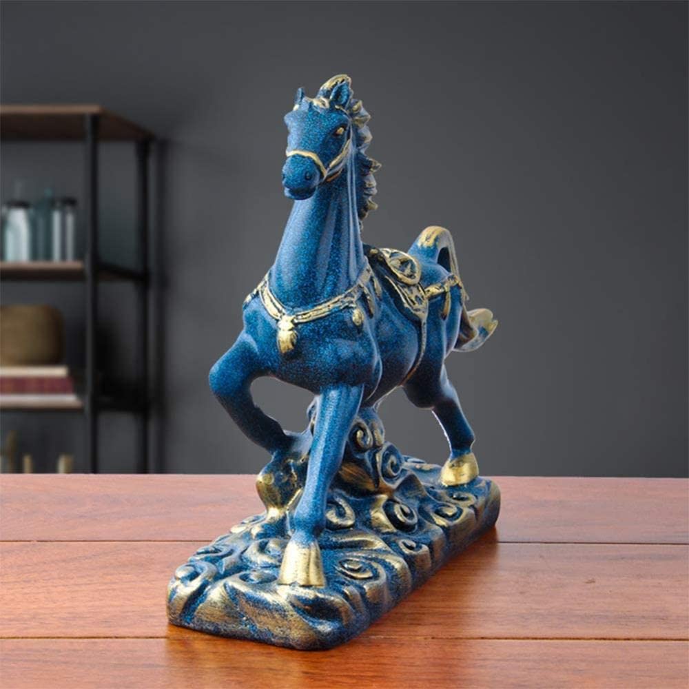 Set Decorativo Cavallo E Girasole In Cinabro Rosso – Statua Feng Shui Portafortuna Per Casa, Ufficio, Scrivania, Regalo Orientale