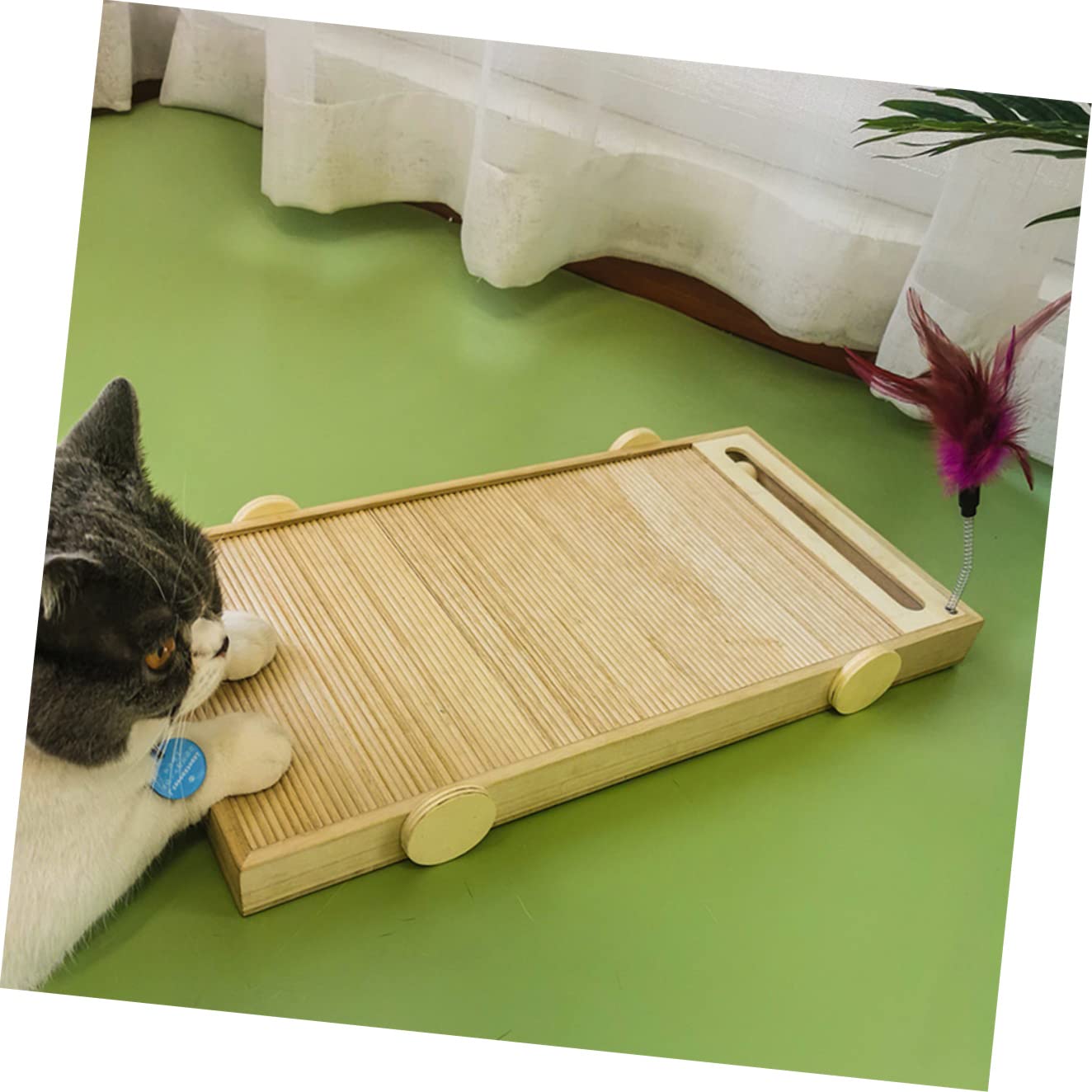 Mipcase Rascador para Gatos Almohadillas para Orejas De Cartón para Gatos Juguete para Rascar Gatos Almohadilla para Rascar De Cartón Juguete De Trompeta Raspador De Madera El Gato