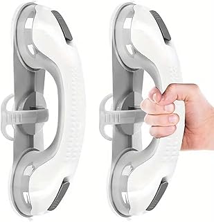 Changing Lifestyles Suction Cup Grab Bars for Bathtubs & Showers; Safety Bathroom Assist Handle, Bathroom Safety Grip No Drilling Waterproof (2 pcs, Gray)