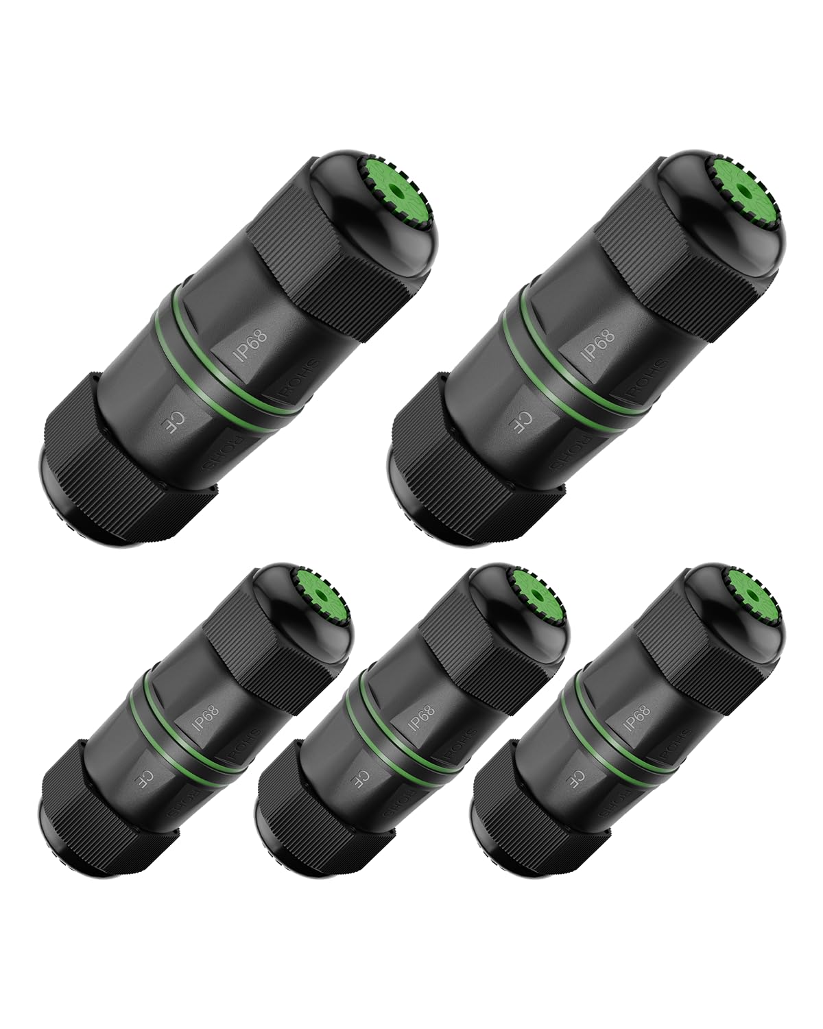 Lot de 5 coupleurs RJ45 étanches femelle vers femelle, IP68 connecteurs Ethernet blindés extérieurs pour câbles réseau CAT6/CAT5E/CAT5