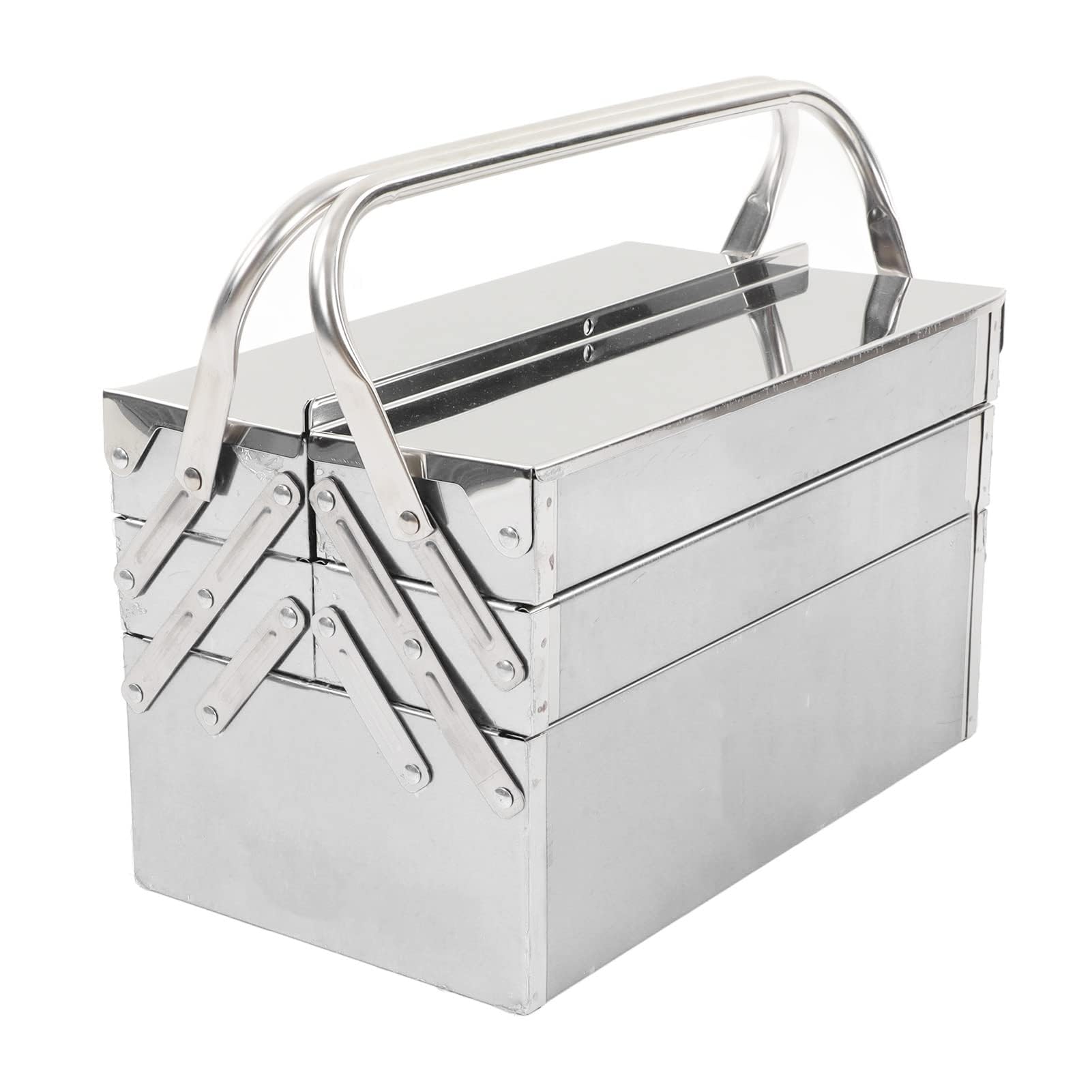 Caja de Herramientas Voladiza de Acero Inoxidable con 5 Bandejas, Organizador de Almacenamiento Plegable para Diversas Herramientas (460)