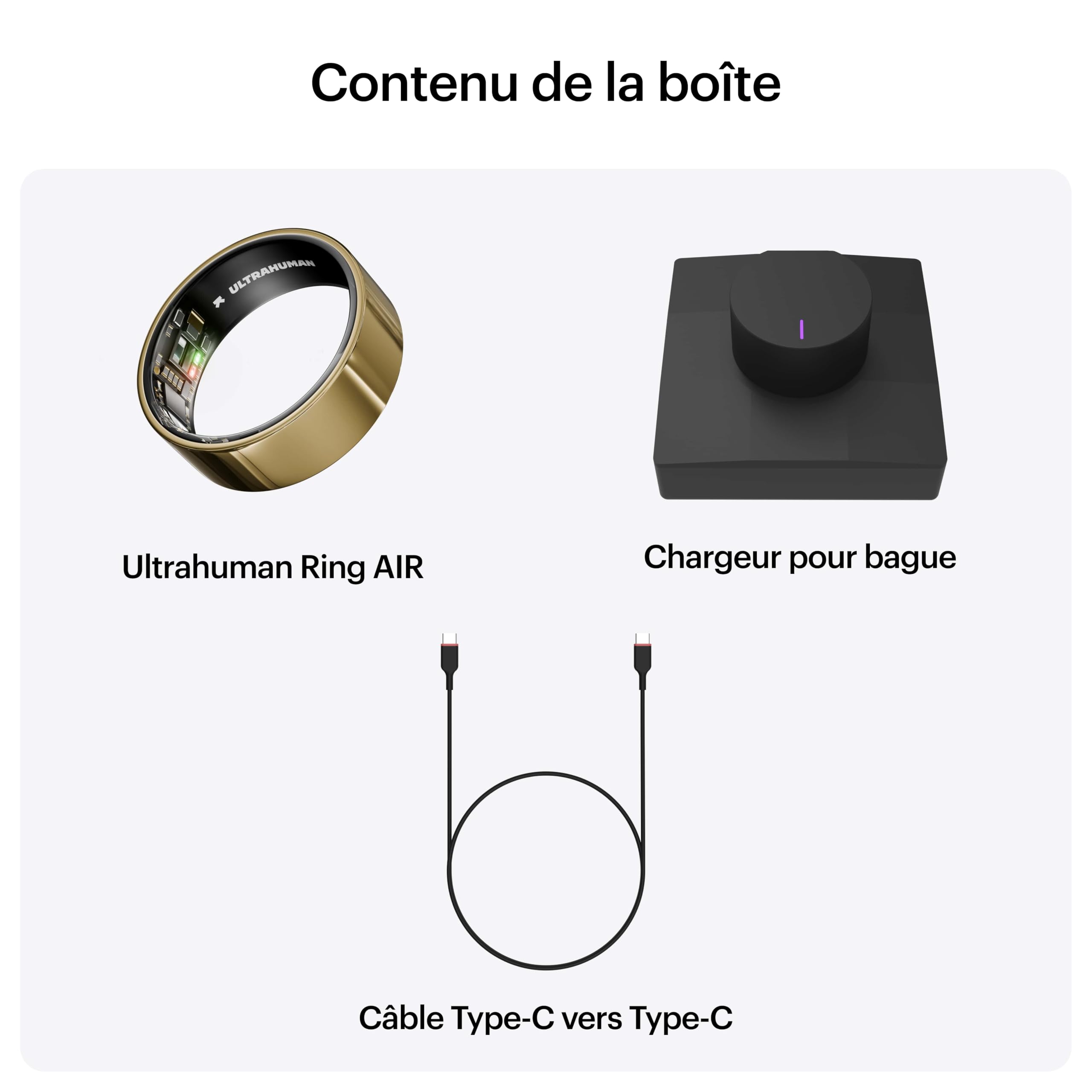 ULTRAHUMAN Ring AIR – Bague connectée de Suivi de santé, Choisissez d’Abord Votre Taille grâce au kit de Mesure ; Suivi du Sommeil ; Bague Intelligente pour Hommes et Femmes (Or Bionique, 6)