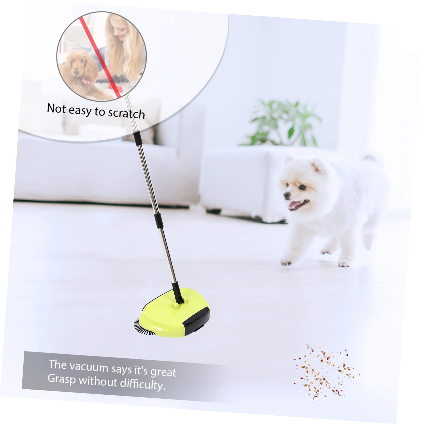 Ipetboom Handgeführte Bodenkehrmaschine 3-in-1 aus Abs, Edelstahl und Pet