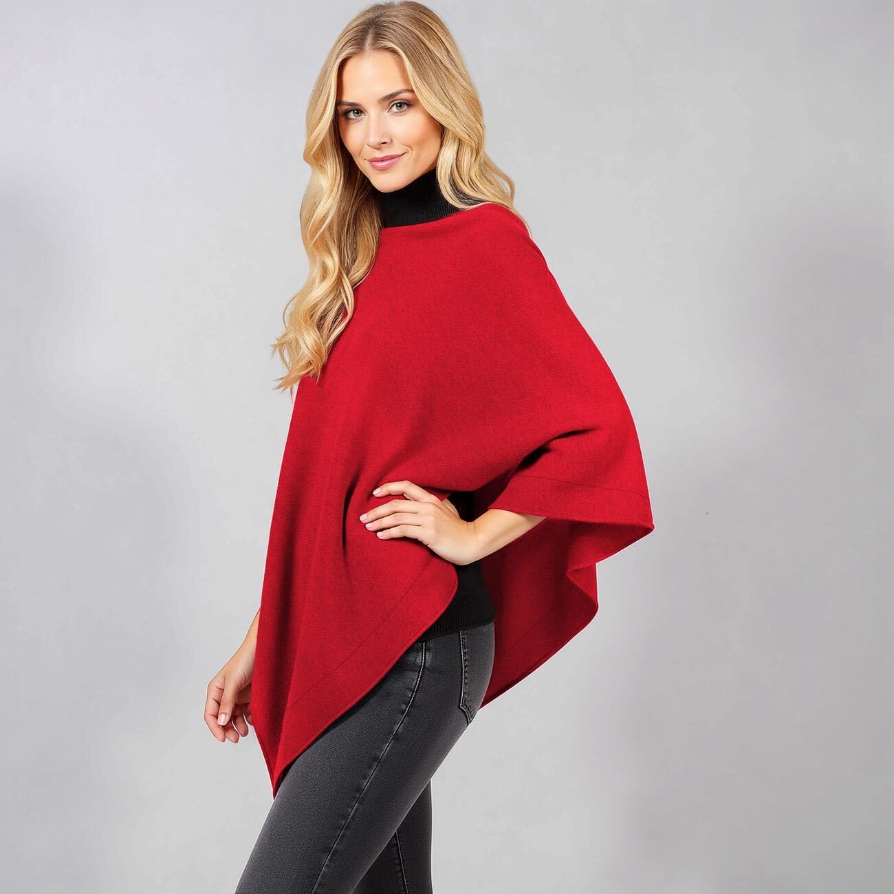 Giesswein Merino Lambswool Poncho - Feinstrick Überwurf aus Merinowolle | Damen Wollcape mit Rundhalsausschnitt & asymmetrischem Schnitt – vielseitiger Lagen-Look für City, Büro und Übergangszeit