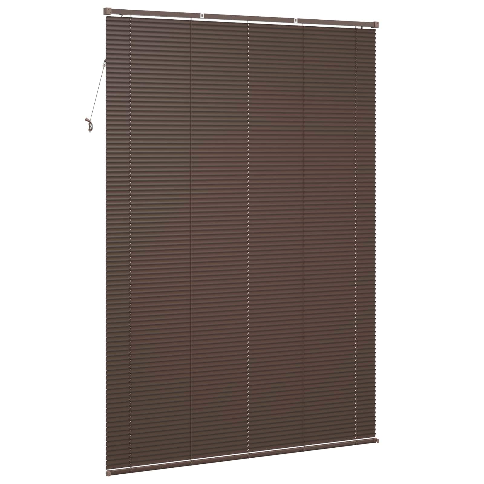 Estor veneciano PVC marrón oscuro 213 x 140 cm