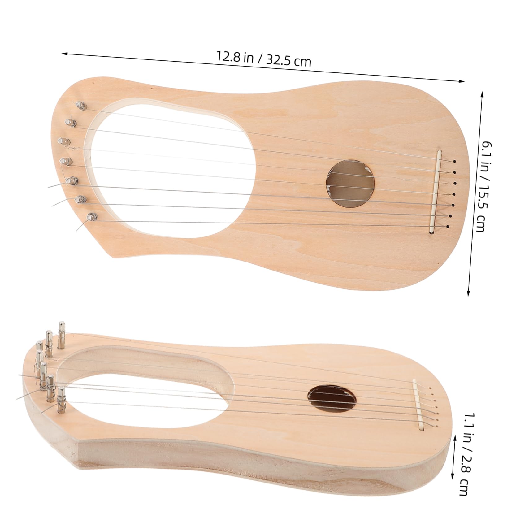 Toddmomy Create Your Own Harp Wooden Lyre Harp Diy Kit 7 Strings Tuning Tools Soundboard for Music Lovers
