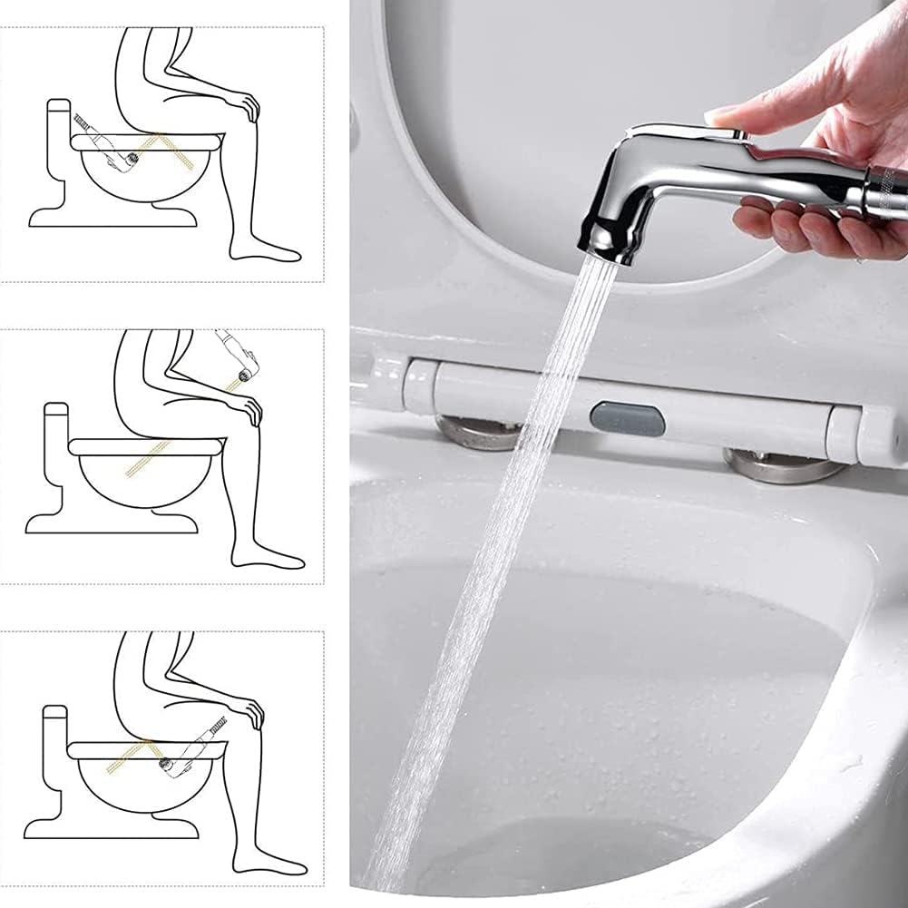 HIASDFLS 2 Pièces Bidet Spray, Pulvérisateur De Toilette En Spray, Pour Le Nettoyage Des Toilettes, Bain Pour Animaux De Compagnie, Hygiène Personnelle 16 HIASDFLS 2 Pièces Bidet Spray, Pulvérisateur De Toilette En Spray, Pour Le Nettoyage Des Toilettes, Bain Pour Animaux De Compagnie, Hygiène Personnelle -Bathroom Faucet Store