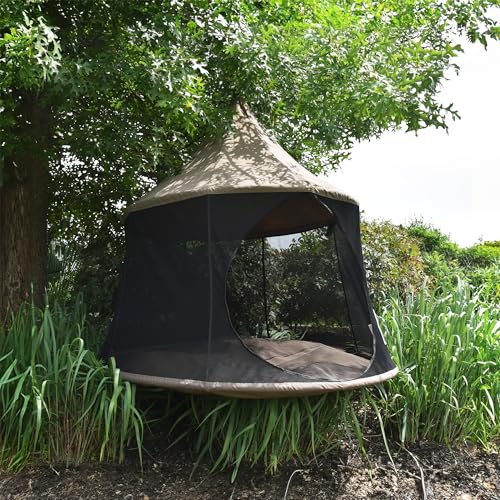 Image of Vivere Polyester Canvas Cacoon Reto Multi Person Hanging Pod - Includes Hanging Rope and Carabiner - 440 lb Weight Capacity