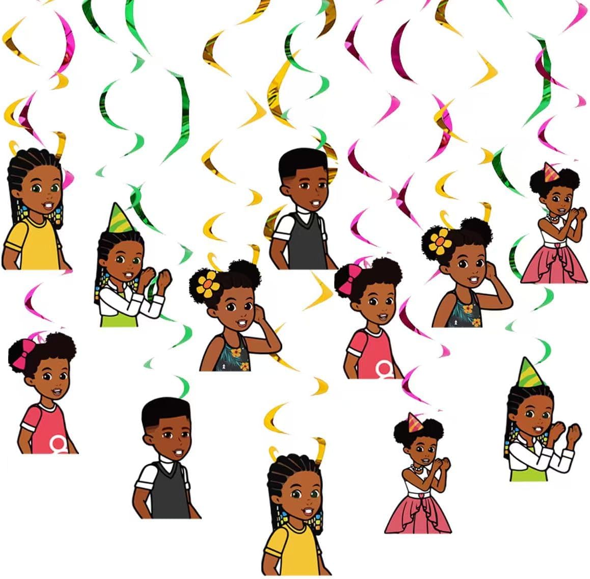 12pcs Cute girl Hanging Swirls Birthday Party suppliers Decorations The Me