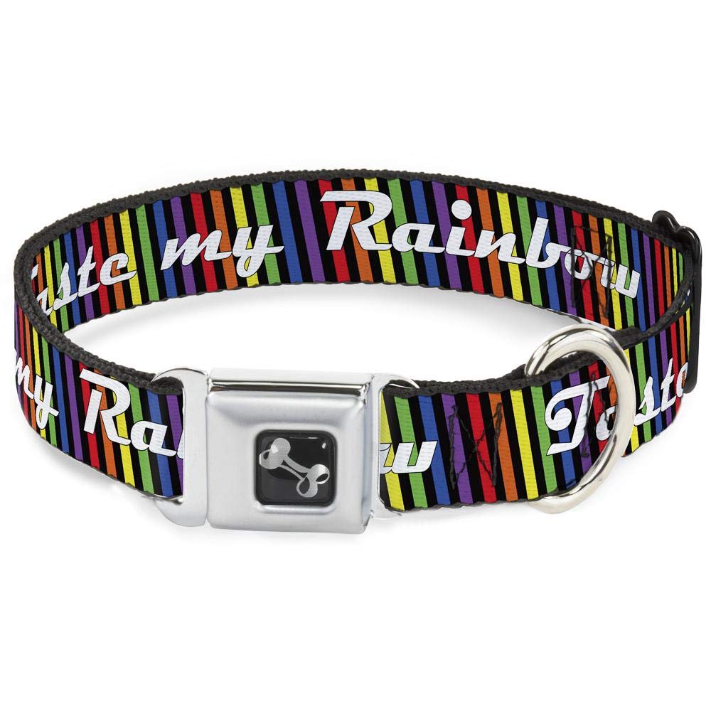 Collier pour chien nylon multicolore ajustable taille Medium motif Rainbow