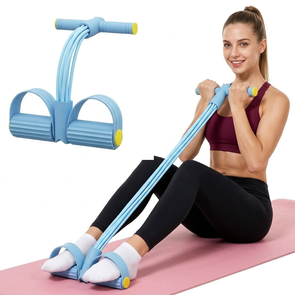 Multifunctional Resistance Bands with Handles and Pedals, 4/6/8 Tubes, 300% Elasticity TPE Tension Rope for Full Body Workouts (55lbs)-picture-21