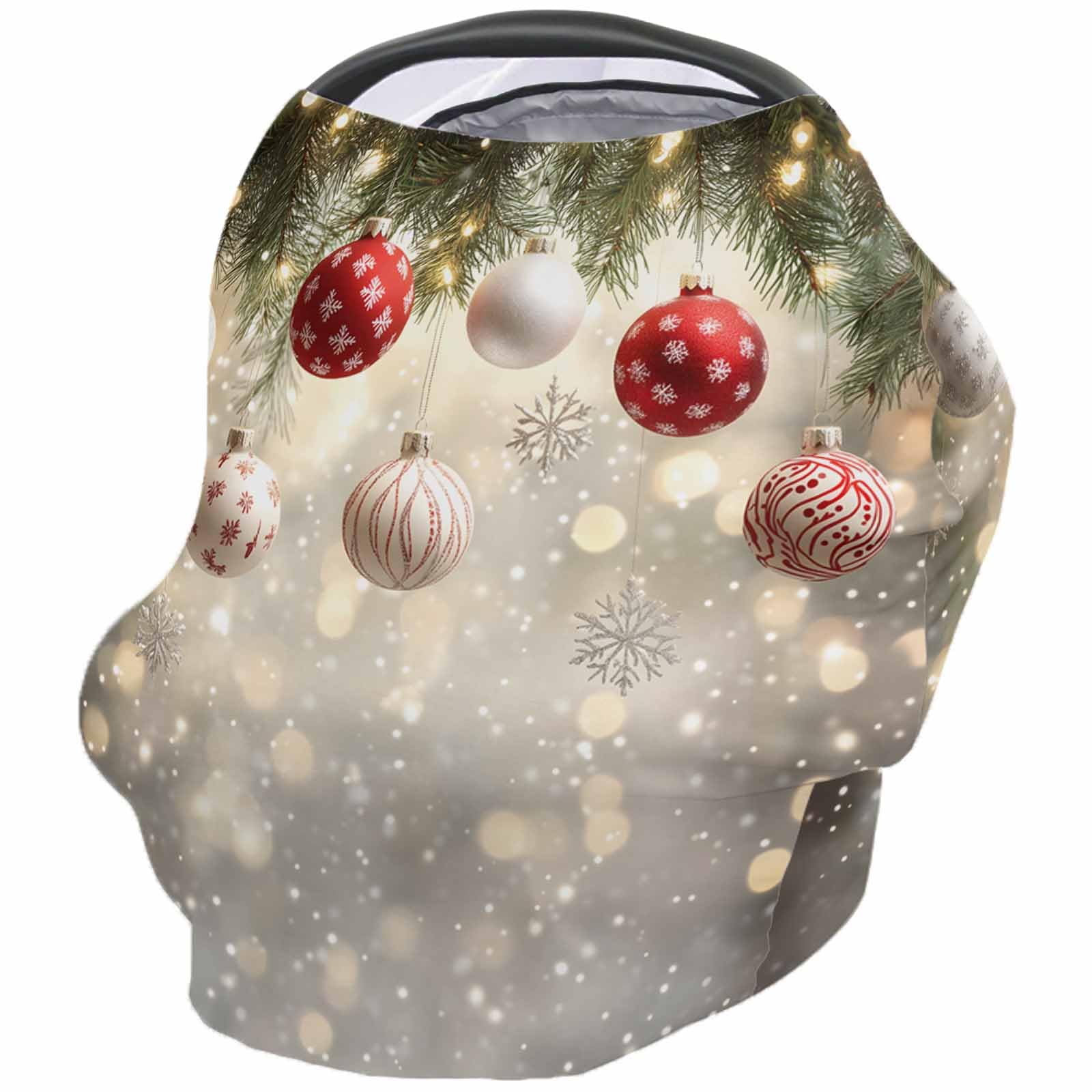 Nursing Cover for Breastfeeding Scarf, Sparkle Christmas Ornament Pine Needles Baby Car Covers Super Soft Multi Use for Canopy Shopping Cart Cover Blanket Stroller Cover